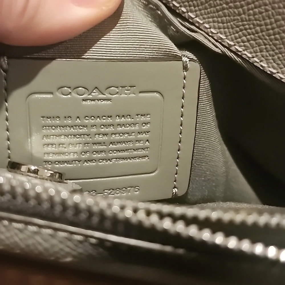 Coach Dark Gray Purse and Wallet Set